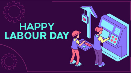 Happy Labour Day or International Workers' Day banner vector illustration