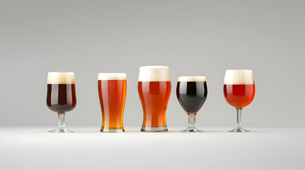Variety Of Beer Glasses In Different Styles