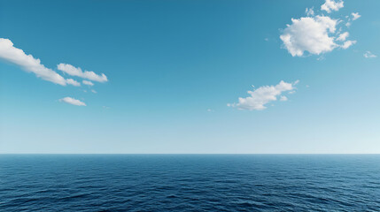 Obraz premium Vast Ocean Under A Clear Blue Sky