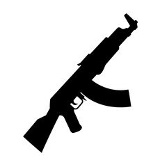 Simple Silhouette of an Assault Rifle