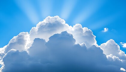 Sunbeams Piercing Cumulus Clouds.