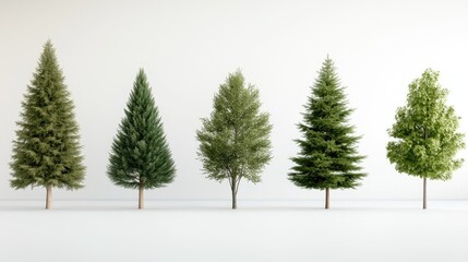 Fototapeta premium Digital Trees on White Background