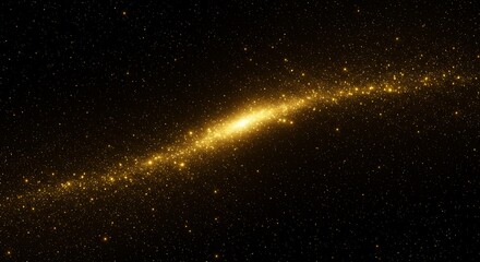 Obraz premium Golden Galaxy Streaking Across Dark Space Cosmic Dust 4K Resolution