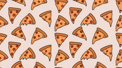 Pizza slices pattern background, perfect for pizza offers, new introductions, and promotional backgrounds