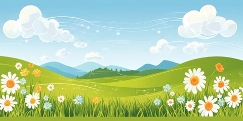 Spring landscape banner