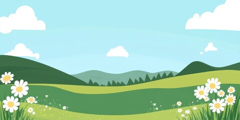 Fototapeta premium Spring landscape banner