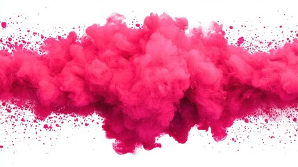 A vibrant cloud of pink powder, creating a dynamic and colorful visual impact, often used in artistic expressions and celebrations.