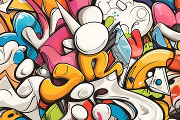 Colorful Graffiti Art Urban Abstract Background.