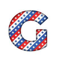 G Alphabet letter text USA stars pattern pattern font transparent background