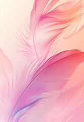 Obraz premium Beautiful pastel pink feathers on a soft background, close-up, light color theme, bright background, illustration style