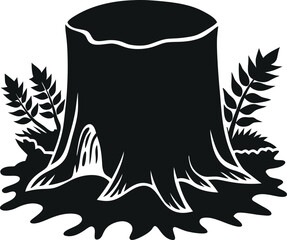 Timber tree stump silhouette