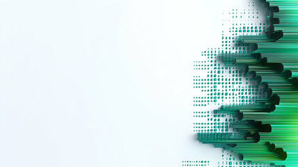 Obraz premium Abstract Geometric Design With Teal Lines On White Background