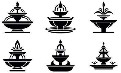Fototapeta premium Elegant Black and White Fountain Designs for Decorative Use
