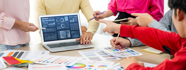 Business data dashboard provide business intelligence analytic for marketing strategy planning...