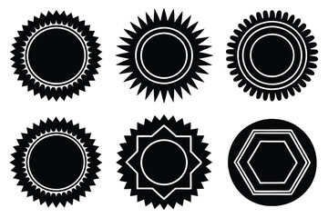 Set of decorative black and white geometric shapes