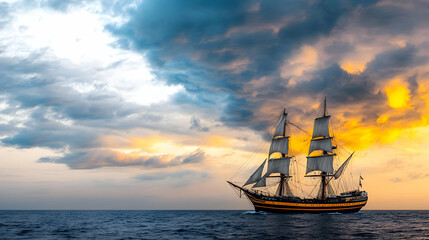 Pixelated Sailboat At Dramatic Sunset
