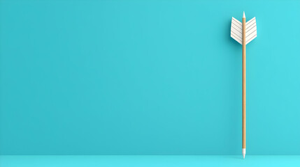 Simple White Arrow On Turquoise Background