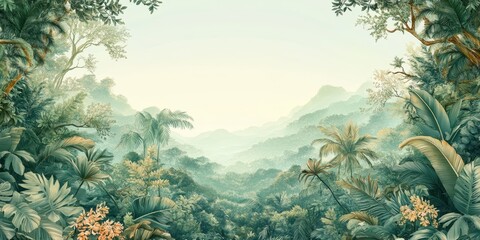 Summer landscape banner