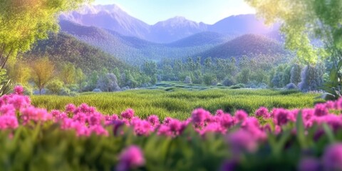 Fototapeta premium Summer landscape banner