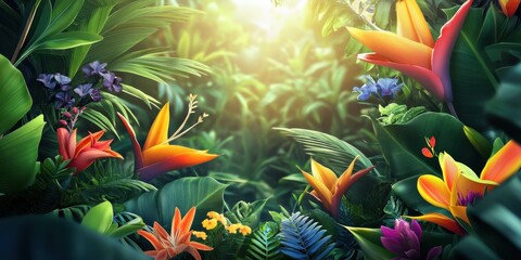 Summer landscape banner