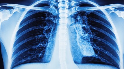 Chest X-ray showing diffuse interstitial lung disease