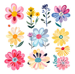seamless floral pattern, Set floral background with flowers, set of flowers