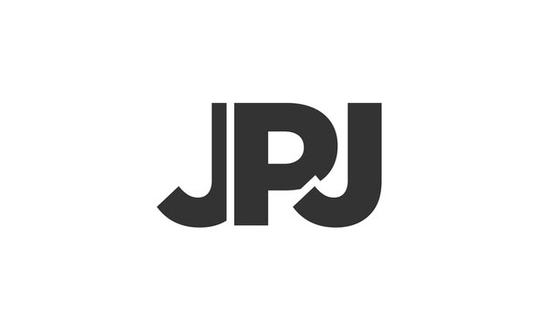 JPJ logo design template with strong and modern bold text. Initial based vector logotype featuring simple and minimal typography. Trendy company identity.