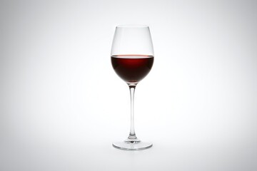 Elegant red wine glass isolated on a light background showcasing rich color and clarity