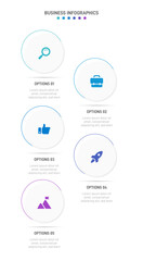 Vertical progress bar featuring 5 arrow-shaped elements, symbolizing the five stages of business strategy and progression. Clean timeline infographic design template. Vector for mobile presentation.