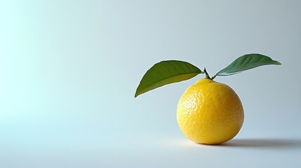 Yellow Citrus Fruit with Green Leaves