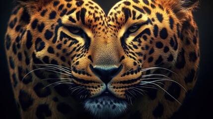 Fototapeta premium Majestic Leopard Close-Up: A Stunning Portrait of a Wild Cat