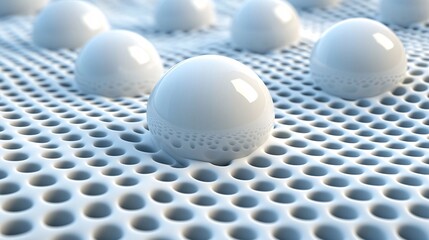 White Spheres on Perforated Surface