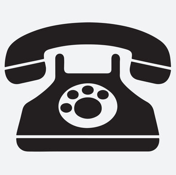 recommend clip art: landline telephone silhouette vector art illustration, black retro telephone