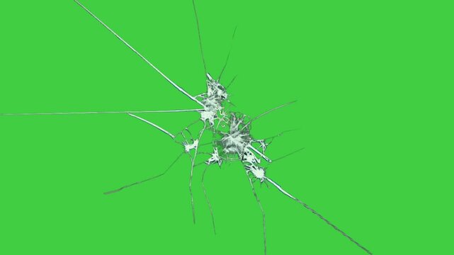 Glass crack scene green screen video