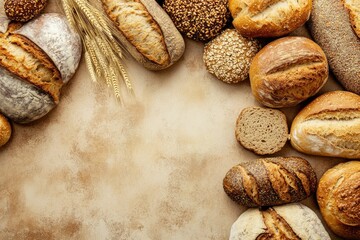 Variety of baked breads