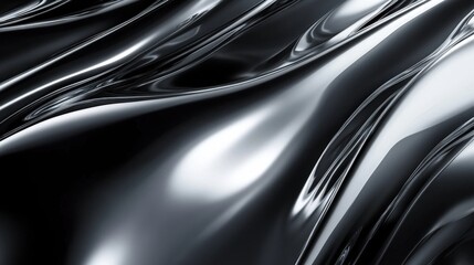 Ultra-Glossy Liquid Metal Gradient with Dark Gunmetal Shades - Abstract Metallic Background Texture