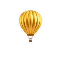 Obraz premium Gold hot air balloon isolated on white background. Minimal design art. 3d illustration. Generative AI