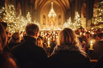 Attendees gather in the cathedral, embracing the festive spirit of the season.