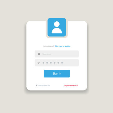 Set of Sign Up and Sign In forms. Registration and login forms page. Professional and User-friendly web and UI UX design elements. Modern Sign in and Register page. Username, email and password.
