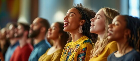 People from various faiths unite in harmony through music.