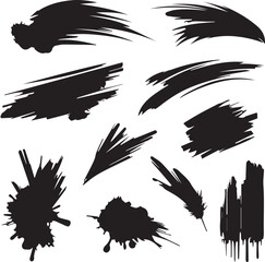 Black brush strock set 