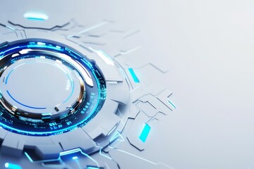 Obraz premium Futuristic Technology Interface - Abstract of a glowing technological interface, perfect for backgrounds or tech concepts. Clean, modern design