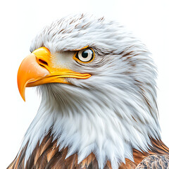 Fototapeta premium Bird, Bald Eagle, Art, Printable Image, with White Background, for Stickers, T-Shirt Print, Cap, Mug, Flip Flops, Mousepad