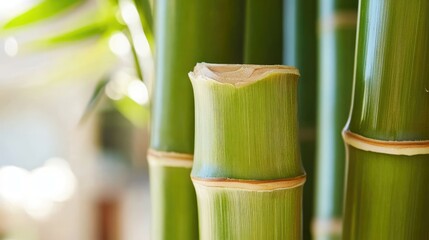 Obraz premium Close-up bamboo stalks in garden