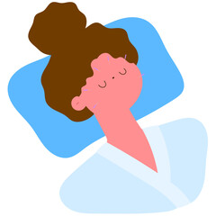 woman closing eyes and receiving facial acupuncture, alternative therapy flat vector illustration