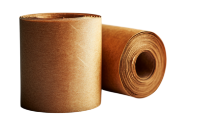 rolls of kraft paper on a transparent background 