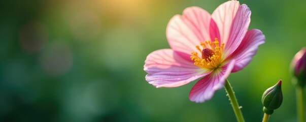 Fototapeta premium Delicate flower with intricate details and soft focus, nature, dreamy