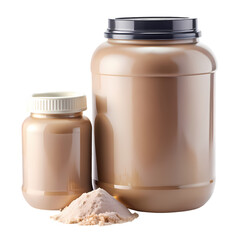 Protein Powder in Jars isolated on transparent background