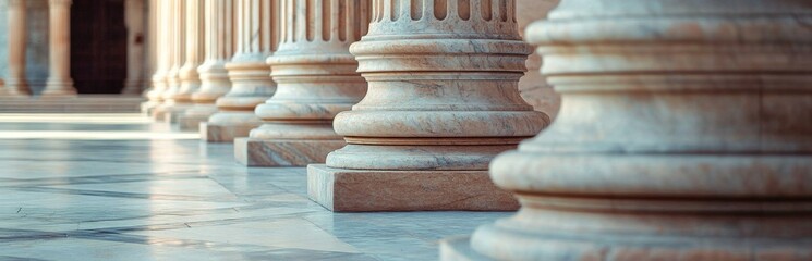 Crisp background adds depth to the marble pillar close-up.