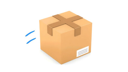 Fototapeta premium Fast delivery box cartoon isolated on white background